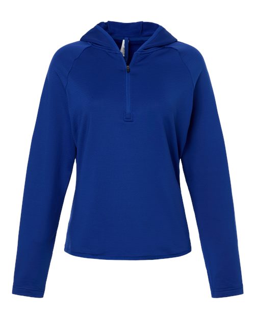 Women's Qualify Quarter-Zip Hooded Pullover - Sport Royal Front