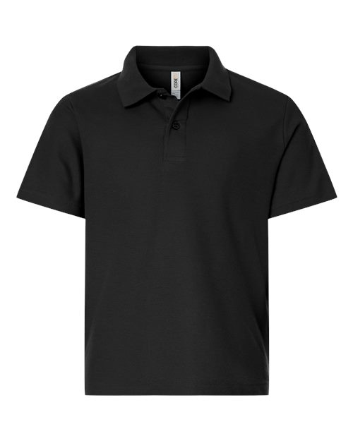 Youth Resolve CVC Performance Pique Polo - Black Front