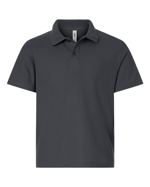 Youth Resolve CVC Performance Pique Polo - Carbon Front