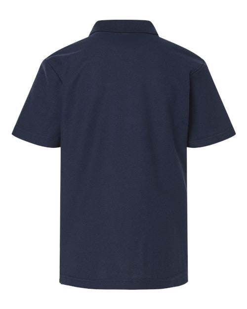 Youth Resolve CVC Performance Pique Polo - Classic Navy Back