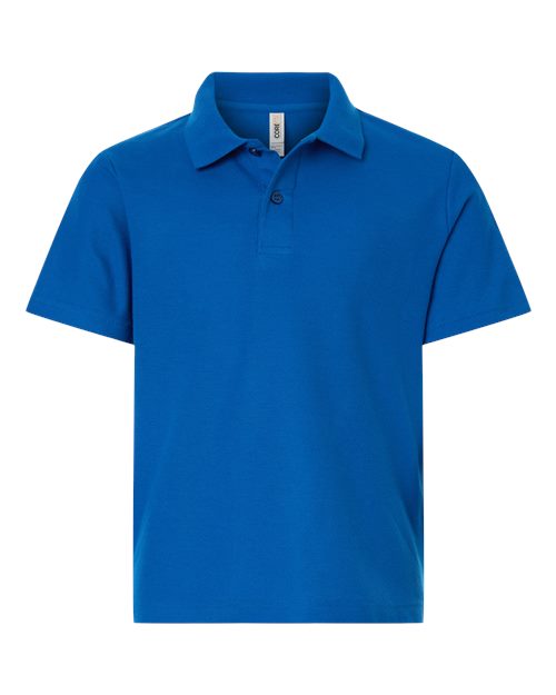 Youth Resolve CVC Performance Pique Polo - True Royal Front