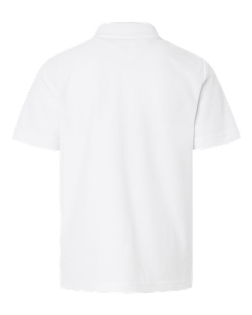 Youth Resolve CVC Performance Pique Polo - White Back