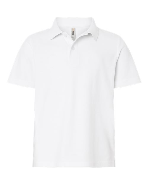 Youth Resolve CVC Performance Pique Polo - White Front