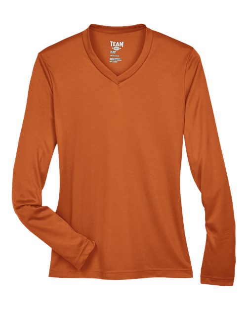 Women's Zone Performance Long Sleeve T-Shirt - Sport Burnt Orange Front