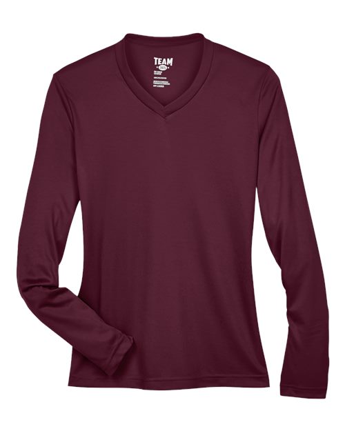 Women's Zone Performance Long Sleeve T-Shirt - Sport Dark Maroon Front
