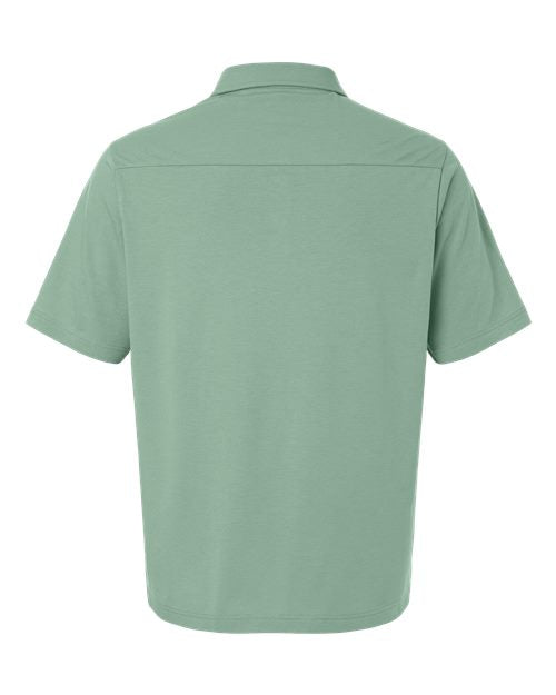 Men's Seaton Pebble Textured Polo - Balsam Green Back