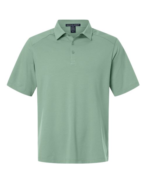 Men's Seaton Pebble Textured Polo - Balsam Green Front