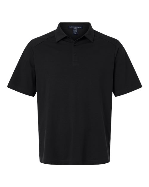 Men's Seaton Pebble Textured Polo - Black Front