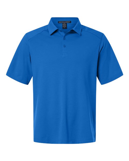Men's Seaton Pebble Textured Polo - French Blue Front