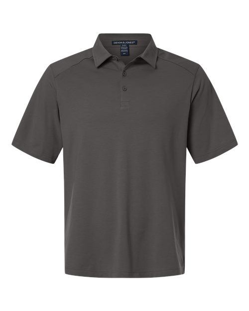 Men's Seaton Pebble Textured Polo - Graphite Front