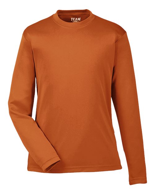 Youth Zone Performance Long Sleeve T-Shirt - Sport Burnt Orange Front