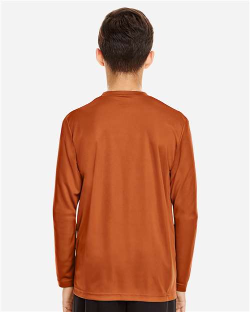 Youth Zone Performance Long Sleeve T-Shirt - Sport Burnt Orange Back