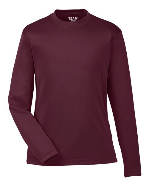 Youth Zone Performance Long Sleeve T-Shirt - Sport Dark Maroon Front