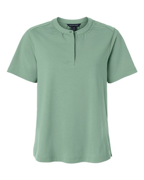 Women's Seaton Pebble Textured Polo - Balsam Green Front
