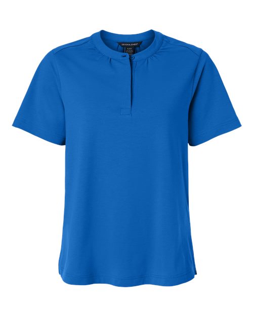 Women's Seaton Pebble Textured Polo - French Blue Front