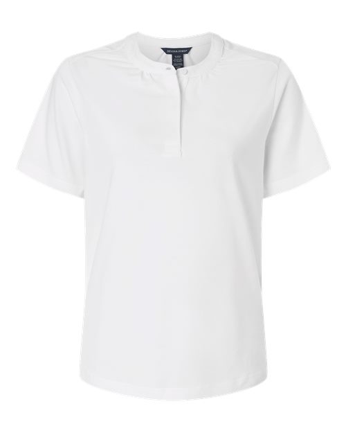 Women's Seaton Pebble Textured Polo - White Front