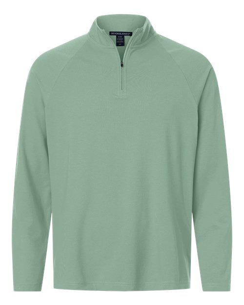 Men's Seaton Pebble Textured Quarter-Zip Pullover - Balsam Green Front