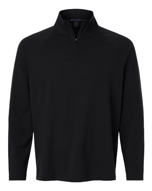 Men's Seaton Pebble Textured Quarter-Zip Pullover - Black Front