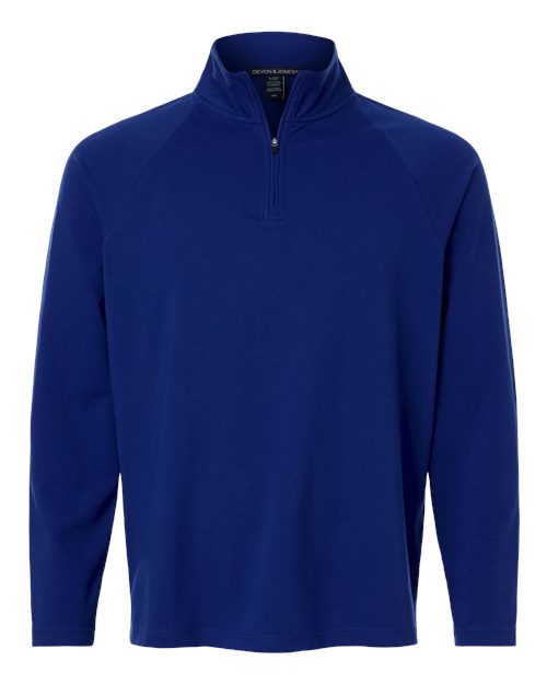 Men's Seaton Pebble Textured Quarter-Zip Pullover - Midnight Royal Front