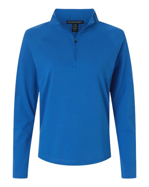 Women's Seaton Pebble Textured Quarter-Zip Pullover - French Blue Front