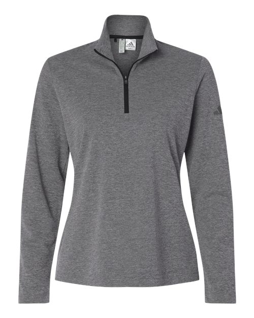 Women's Lightweight Quarter-Zip Pullover - Black Heather Front