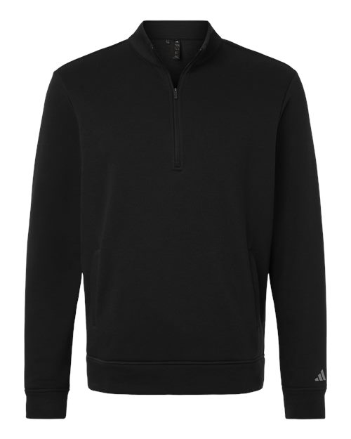 Men's Elevated Fleece Quarter-Zip Pullover - Black Front