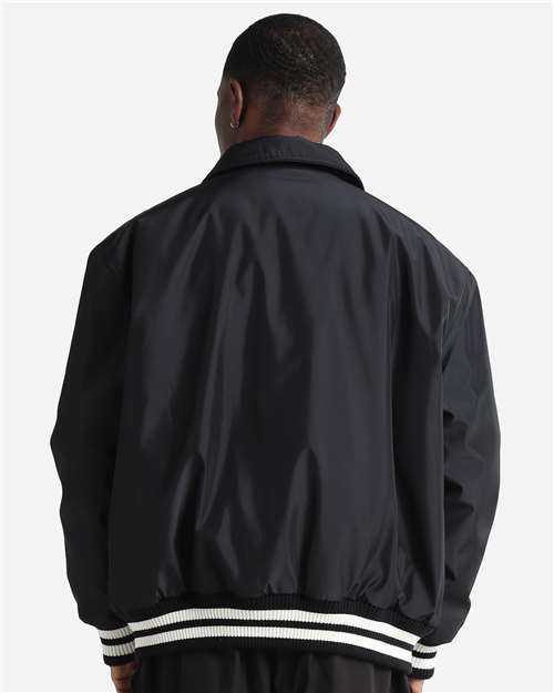 Unisex Collared Varsity Jacket - Black Back