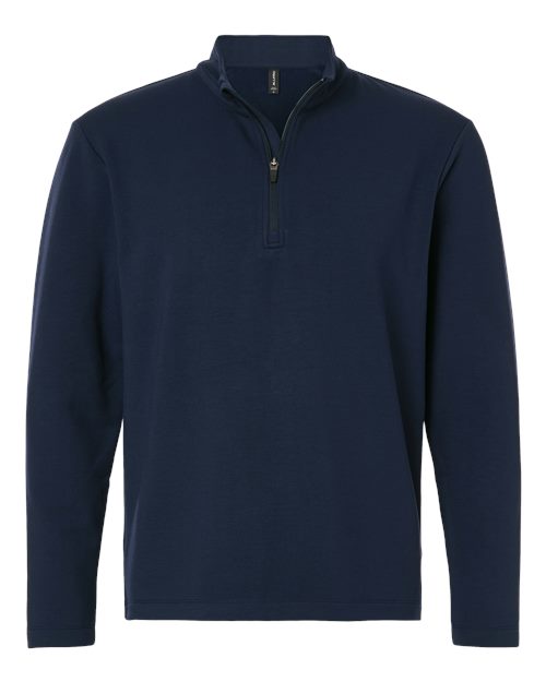 Men's Stretch Quarter-Zip Fleece Pullover - Navy Front