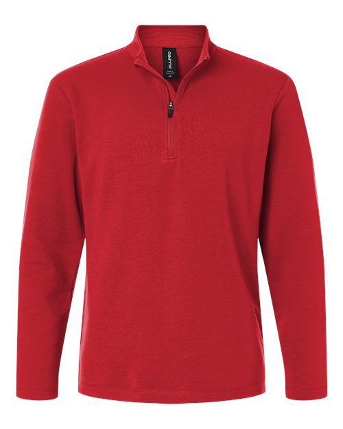 Men's Stretch Quarter-Zip Fleece Pullover - Red Front