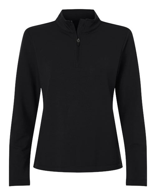 AllPro Women's Stretch Quarter-Zip Fleece Pullover - Black Front