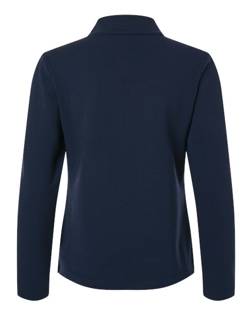 Women's Stretch Quarter-Zip Fleece Pullover - Navy Back