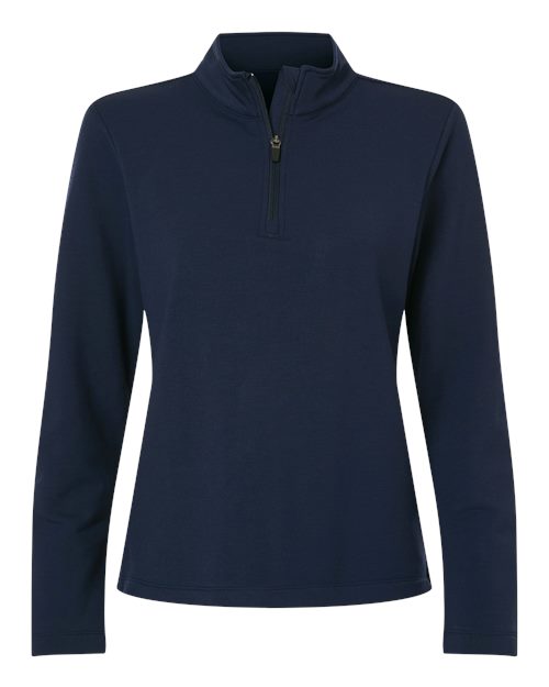 Women's Stretch Quarter-Zip Fleece Pullover - Navy Front