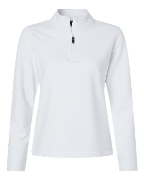 Women's Stretch Quarter-Zip Fleece Pullover - White Front