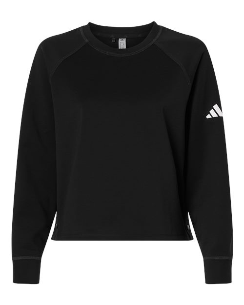 Women's Beyond Side-Snap Crewneck Sweatshirt - Black Front