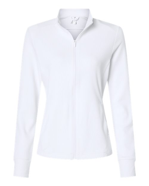 Women's Performance Textured Full-Zip Jacket - White Front