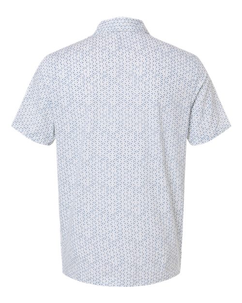 Men's Ultimate365 Mesh Tango Print Climacool Polo - White/ Dusky Petrol Back