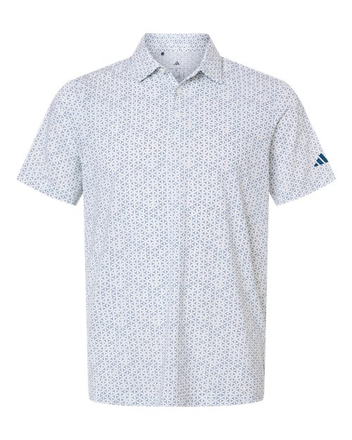 Men's Ultimate365 Mesh Tango Print Climacool Polo - White/ Dusky Petrol Front