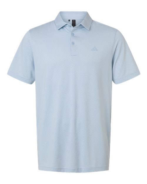 Men's Performance Textured Polo - White/ Crystal Sky Front
