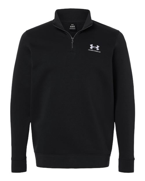 Men's Icon Fleece Quarter-Zip Pullover - Black/ White Front