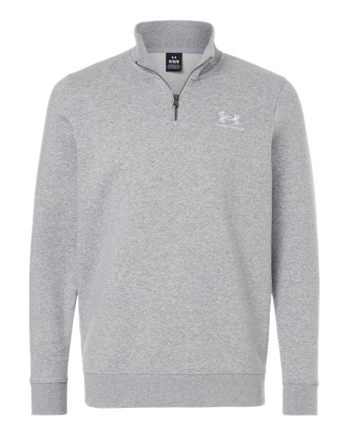 Men's Icon Fleece Quarter-Zip Pullover - Mod Grey Light Heather/ White Front