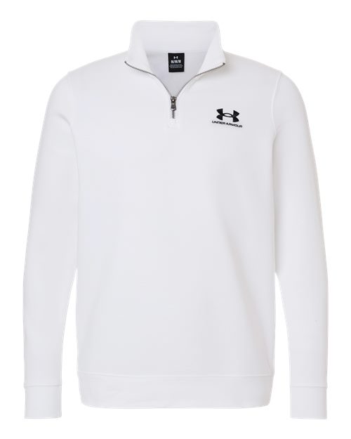 Men's Icon Fleece Quarter-Zip Pullover - White/ Black Front