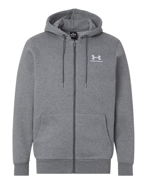 Men's Icon Fleece Hooded Full-Zip - Pitch Grey Medium Heather/ White Front