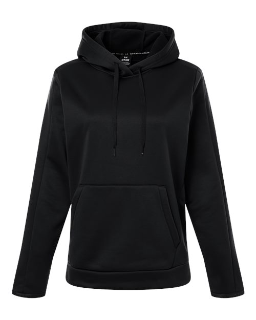 Women's Armour Fleece Pro Hooded Sweatshirt - Black/ White Front