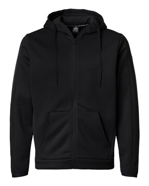 Men's Armour Fleece Pro Hooded Full-Zip - Black/ White Front