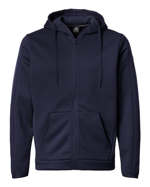 Men's Armour Fleece Pro Hooded Full-Zip - Midnight Navy/ White Front