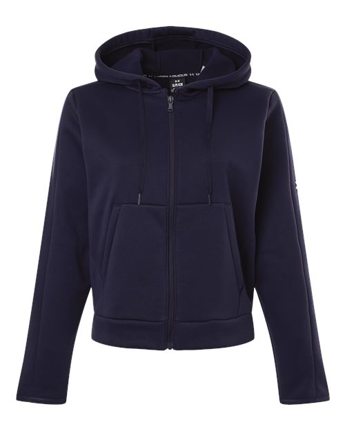 Women's Armour Fleece Pro Hooded Full-Zip - Midnight Navy/ White Front