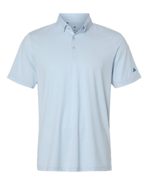 Men's Ultimate365 Pencil Stripe Climacool Polo - Crystal Sky/ Lucid Ray Blue Front