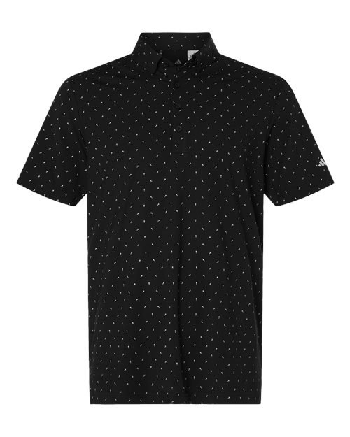 Men's Ultimate365 Micro Print Polo - Black Front