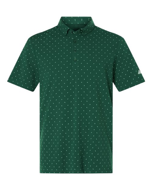 Men's Ultimate365 Micro Print Polo - Collegiate Green Front