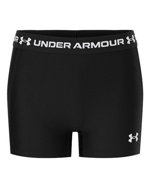 Women's HeatGear 3" Shorty - Ultimate Black/ White Front